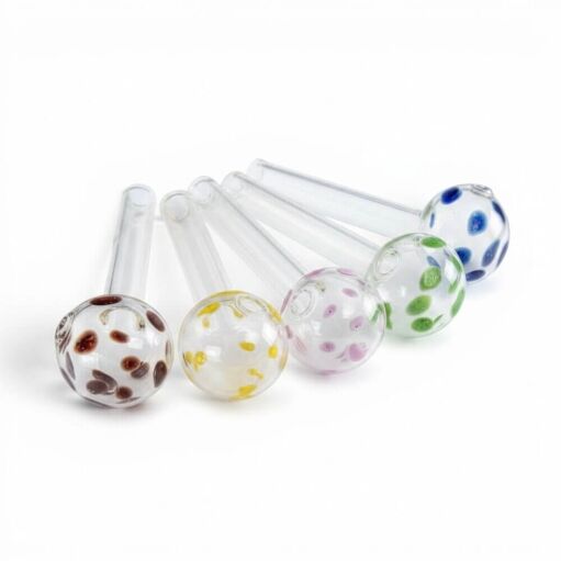 4″ Polka Dot Heavy Glass Oil Burner Pipe - 03
