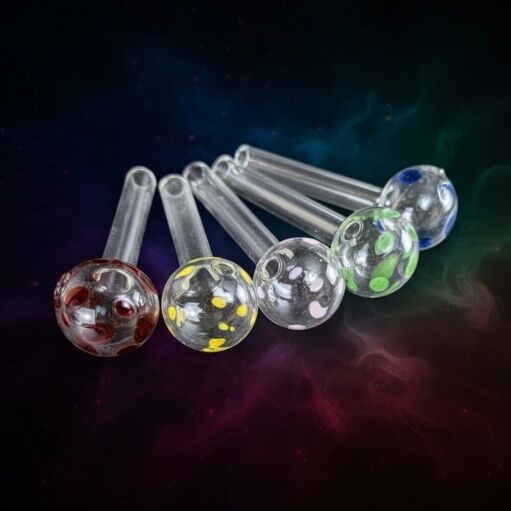 4″ Polka Dot Heavy Glass Oil Burner Pipe - 04