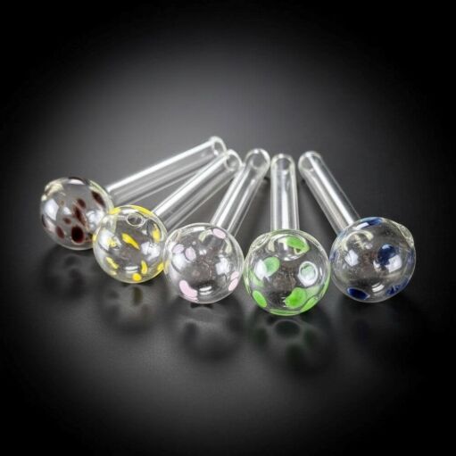 4″ Polka Dot Heavy Glass Oil Burner Pipe - 05